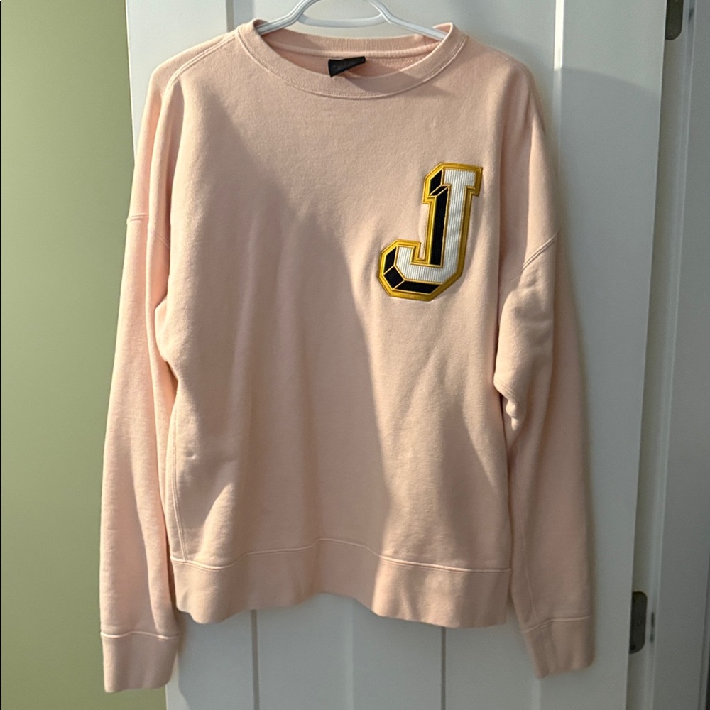 Jordan Women's Light Pink Crew Neck Sweater with J Patch